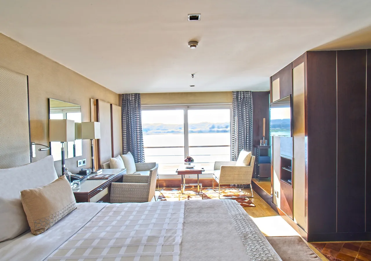 Cabin aboard the The Oberoi Philae, Luxury Nile Cruiser Nile cruise